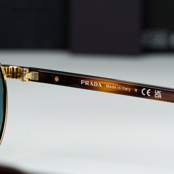 Prada Women Sunglasses Gold Lago Round PRB51S 5AK40K NEW AUTHENTIC main image 5